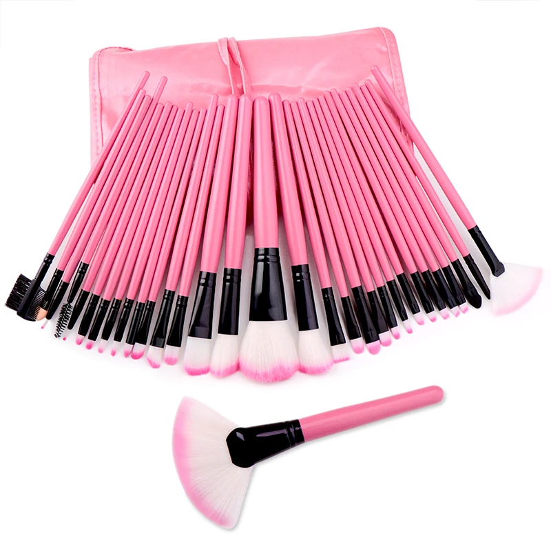 Make up Brushes 32Pcs Professional Makeup Brush Set Face Blush Lip Eyeshadow Eyeliner Foundation Brushes Kit with PU Leather Bag