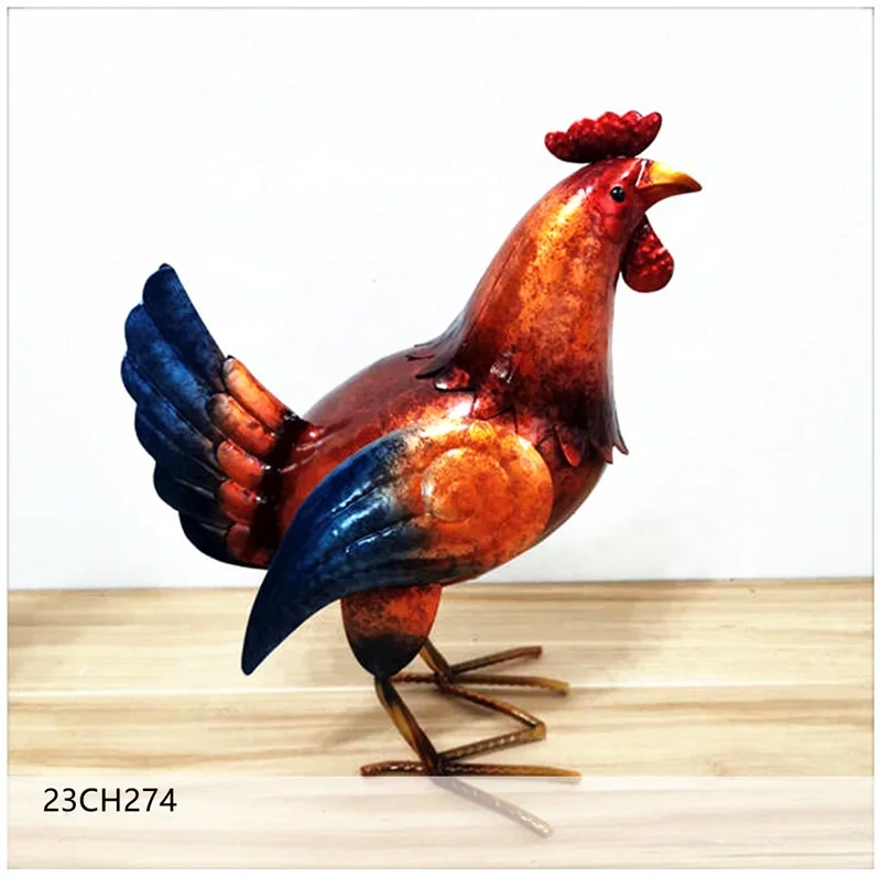 BETTER Hot Sales Garden Decor 3D Animal Sculpture Outdoor Vivid Metal Hen Ornament