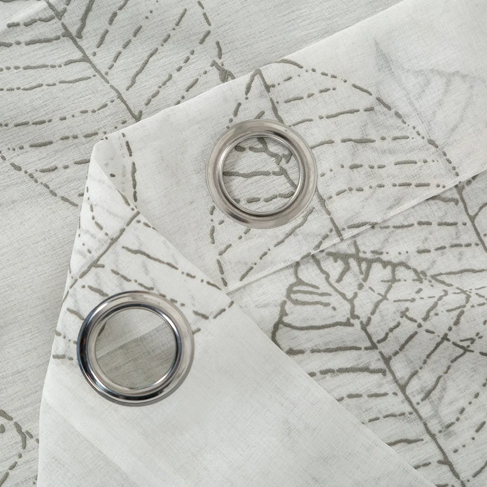 Germany rustic palm  printed semi sheer ready made curtain