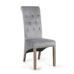 Anji Kaseihomeland New style Custom Designed Luxury Grey Velvet Dining Chairs