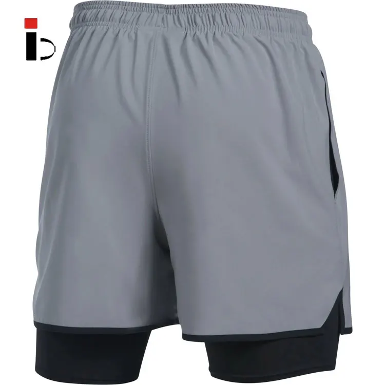 2024 Hot sale running shorts way stretch Custom Color gym running Two-in-One Short for men