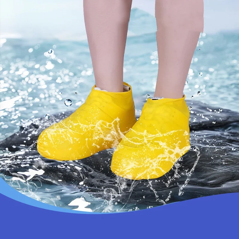 Latex waterproof shoe cover thickened wear-resistant outdoor waterproof silicone shoe cover rain boots cover