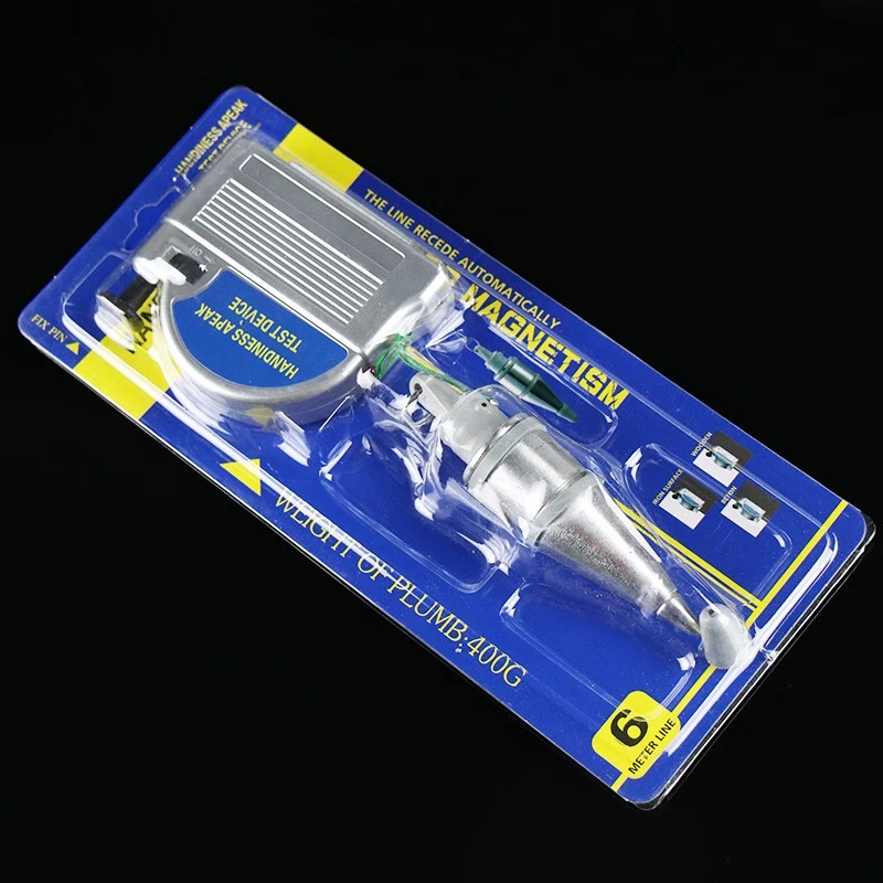 HYSTIC Manual Magnetic Line of Force Measuring Tool 6 Meters Retractable Line Reel with Hanging Wire Hammer Plumb Measuring Tool