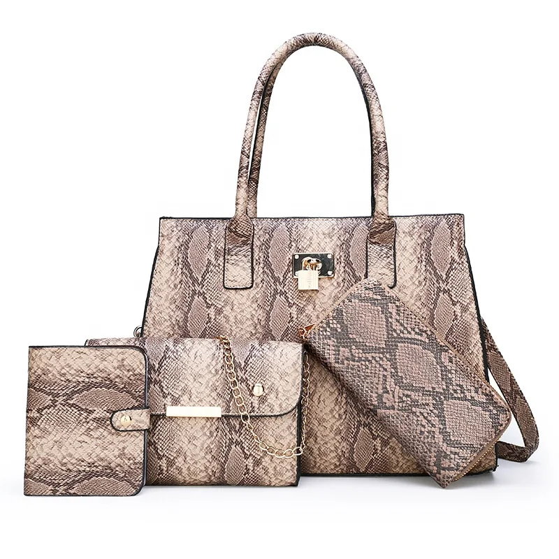 Snake Print Leather Stereotype Package Bolsa Feminina Women Tote Luxury Purses Handbags Sets