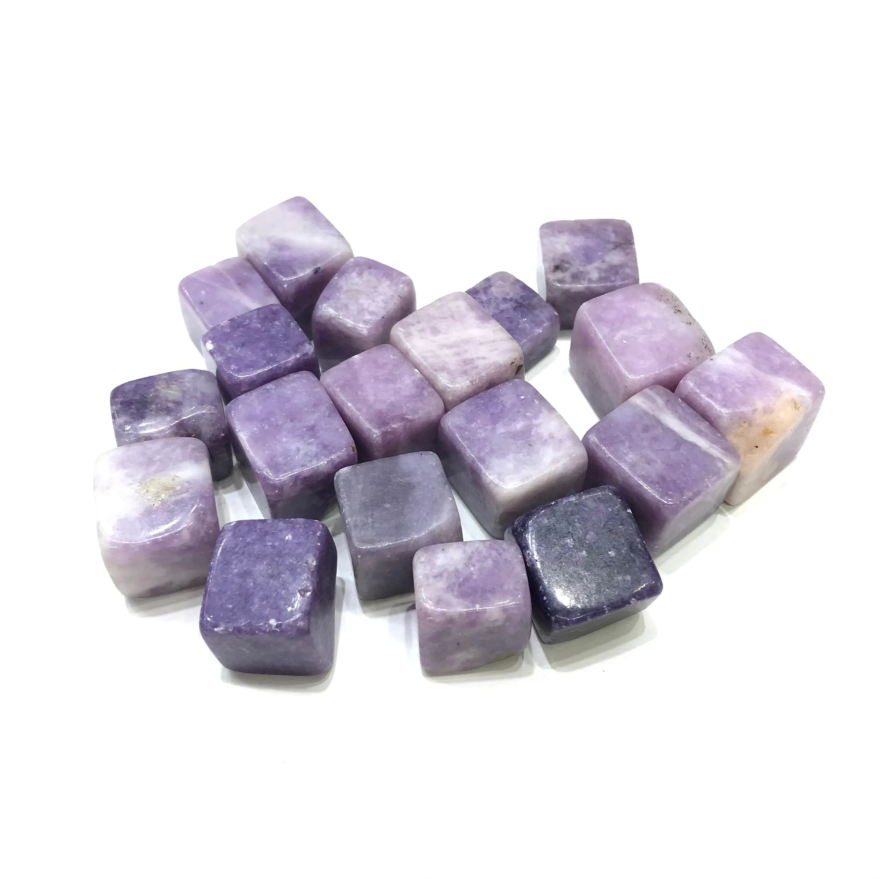 Natural High Quality Purple Lepidolite Crystal Cube Tumbled Stone For Home Decoration Gifts