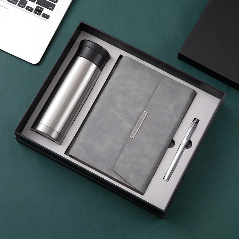 Wholesale High Quality Gift Set New Design Style Gift Set With Thermos Cup & Notebook & Pen With Custom Logo