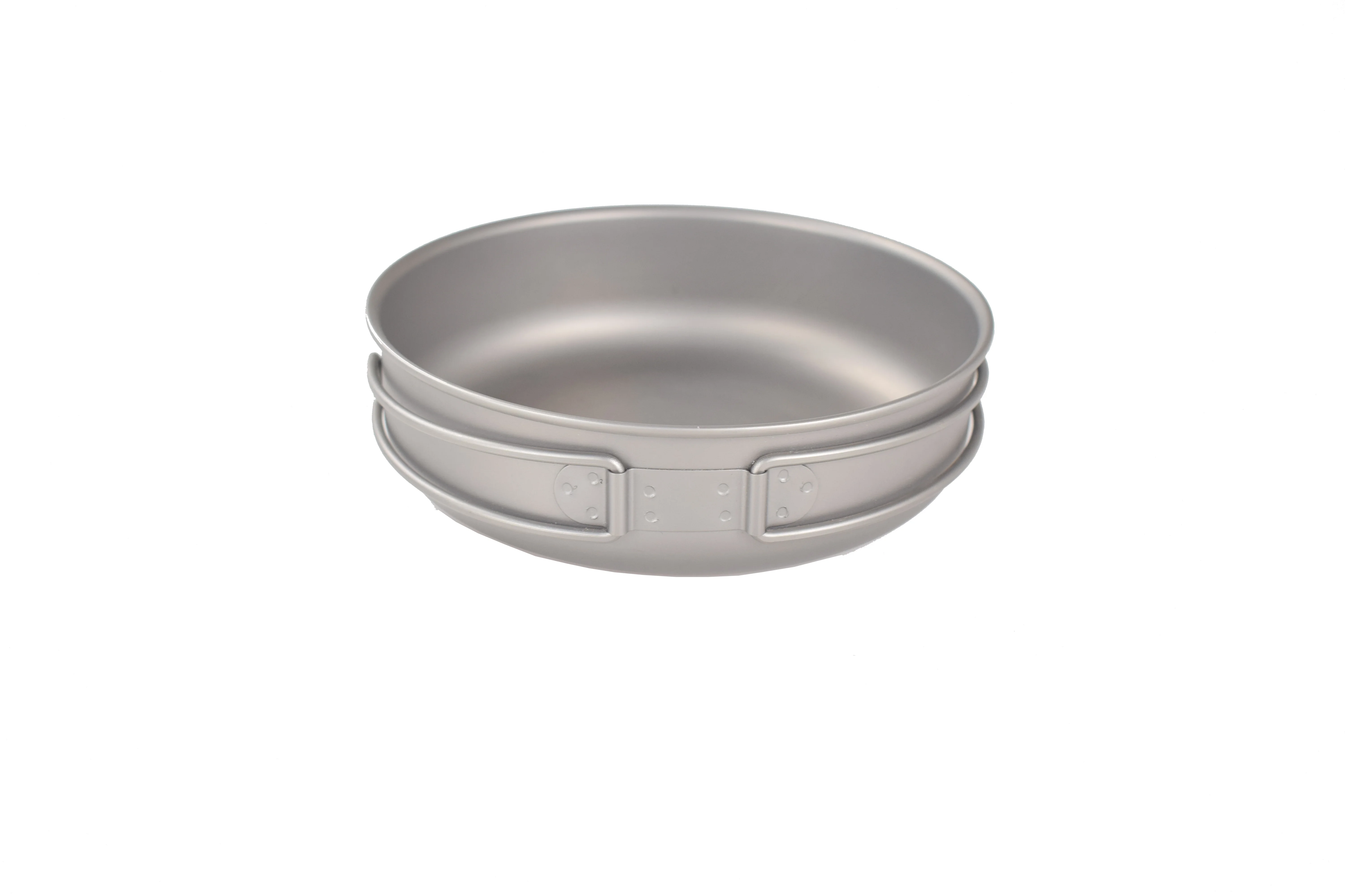 
Ultralight Titanium outdoor camping frying pan with folding handles,four sizes available, D128mm, 150mm,174mm,197mm 