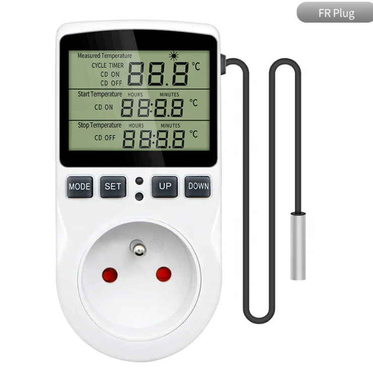 Thermostat Digital Temperature Controller Socket Outlet With Timer Switch Sensor Probe