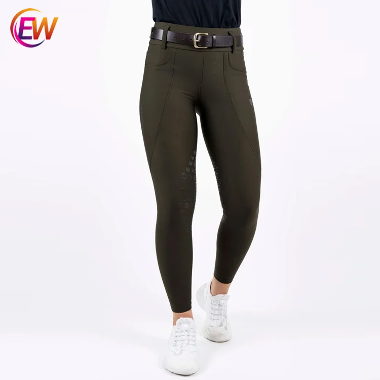 EW Equine Customized High Waist Belt loops Full Seat Grip Silicone Riding Horse Nicole Compression Breeches