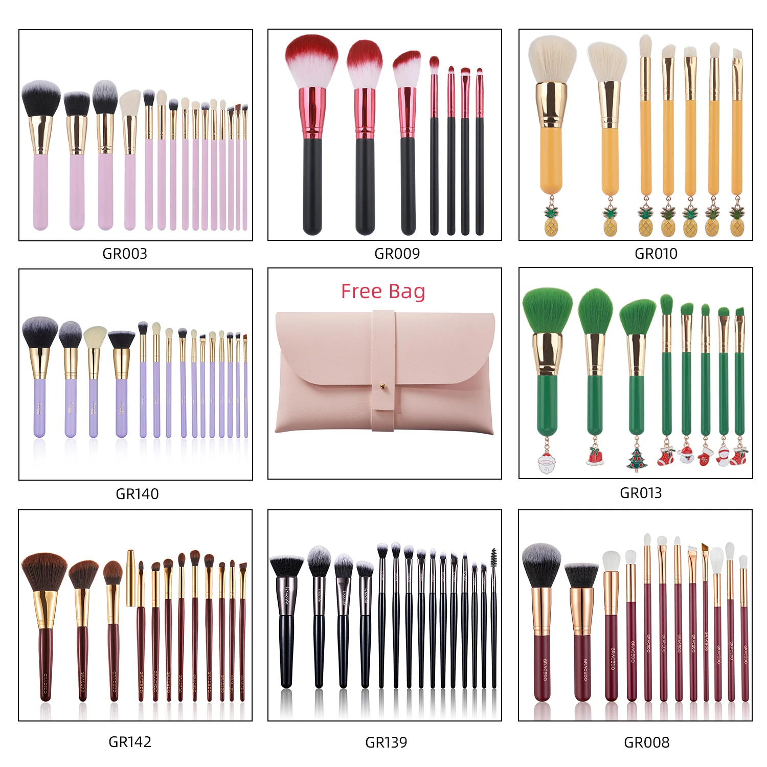 GRACEDO 2023 Brush Make Set Up Luxury Makeup Brush Set Kit Wholesale Wood Handle Private Label Foundation Cosmetic Makeup Brush