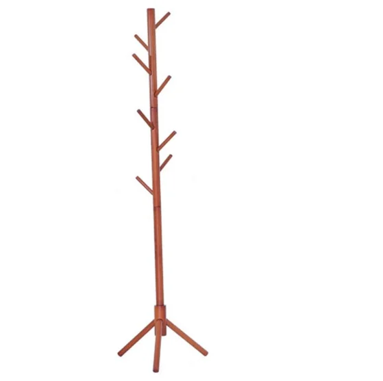 Custom solid wood simple rack practical coat rack floor triangle bracket tree hook single pole hanger