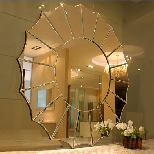 Gold and Silver Round Mirrors Set Home Decor Luxury Small Living Room Hotel Art Wall Mirror