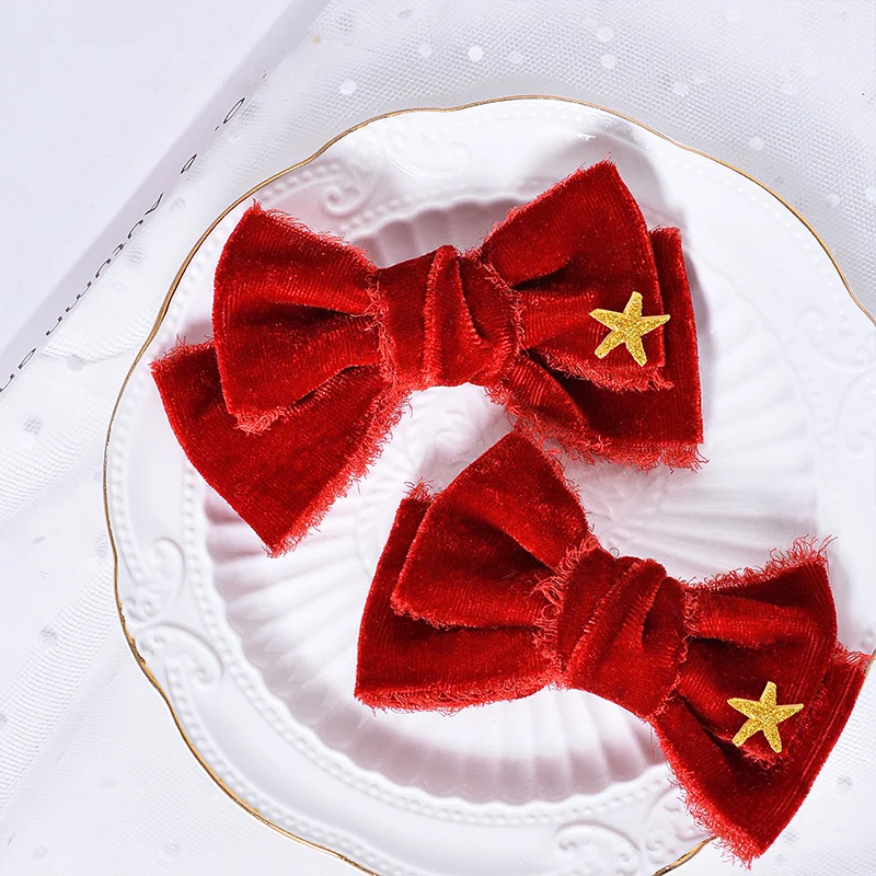 YAMA 4CM Green Polyester Silk Hand-torn Velvet Ribbon For Gift Box Wrapping Flower Packaging Hair Bow
