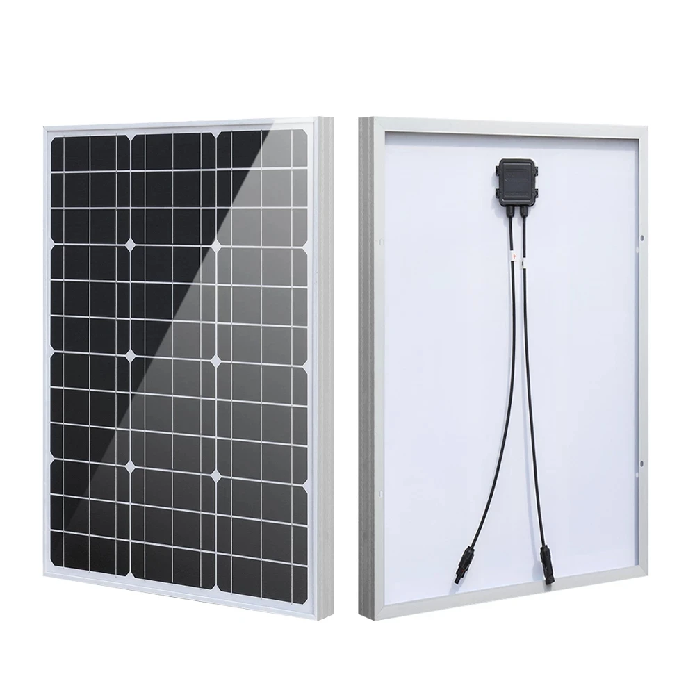 Aluminum Frame 5W 10W 20W 30W 50W Glass Solar Panel Kit 12V System Power Output Monocrystalline Solar Cell 12V Battery Charger