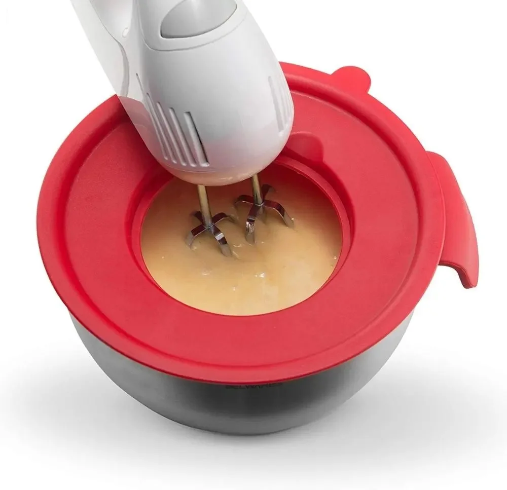 Wholesale High Quality Silicone Base Egg Basin 304 Stainless Steel Mixing Salad Bowl With Handle