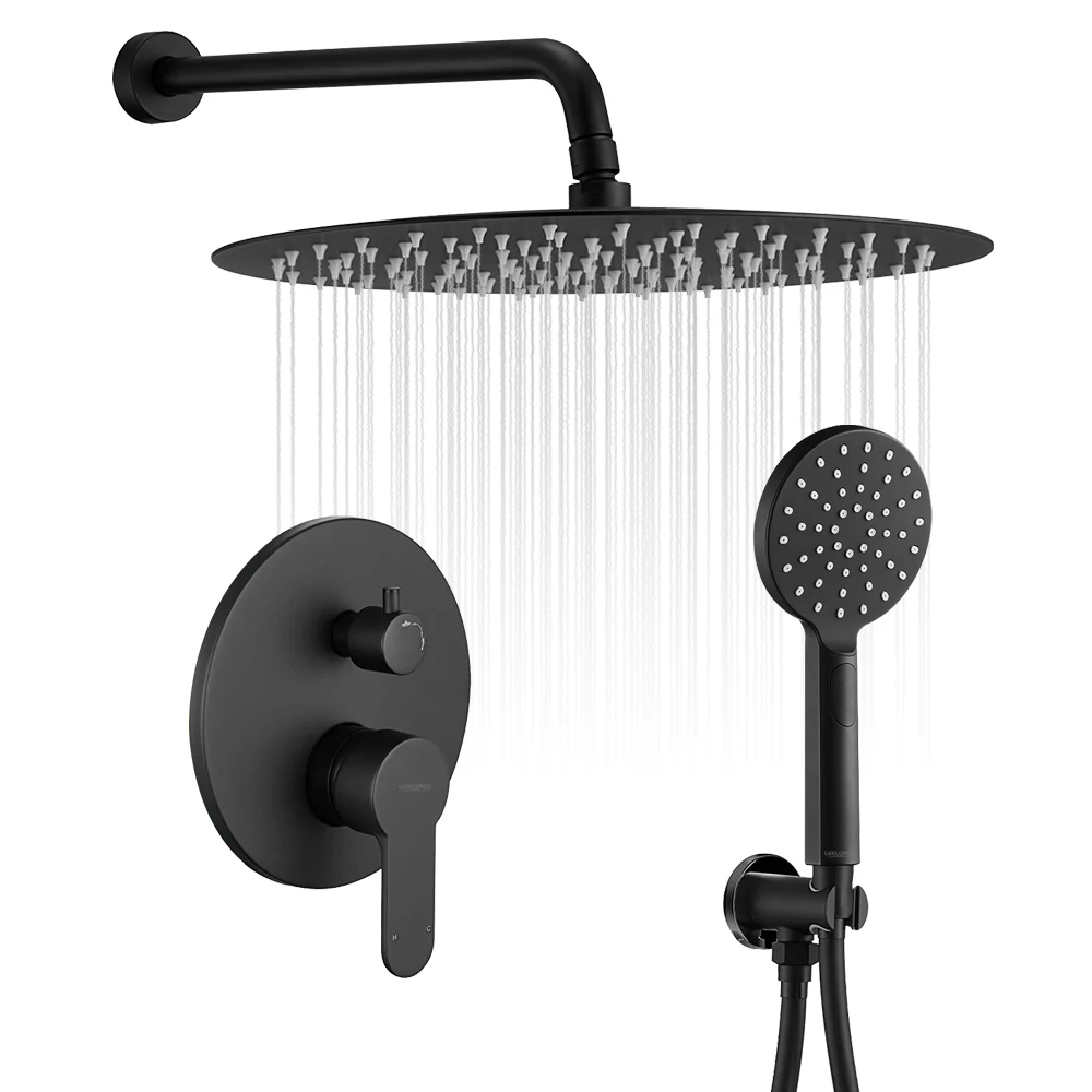 Stainless Steel Luxury Rain Shower System Mixer Combo Concealed Shower Set Wall Mounted Rainfall Shower Head