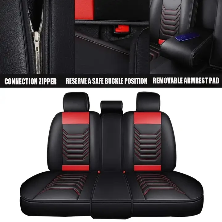Covers Universal Auto SUV Trucks Van Seats Cover 5D Leather Car Seat with Headrest Waist Pillows