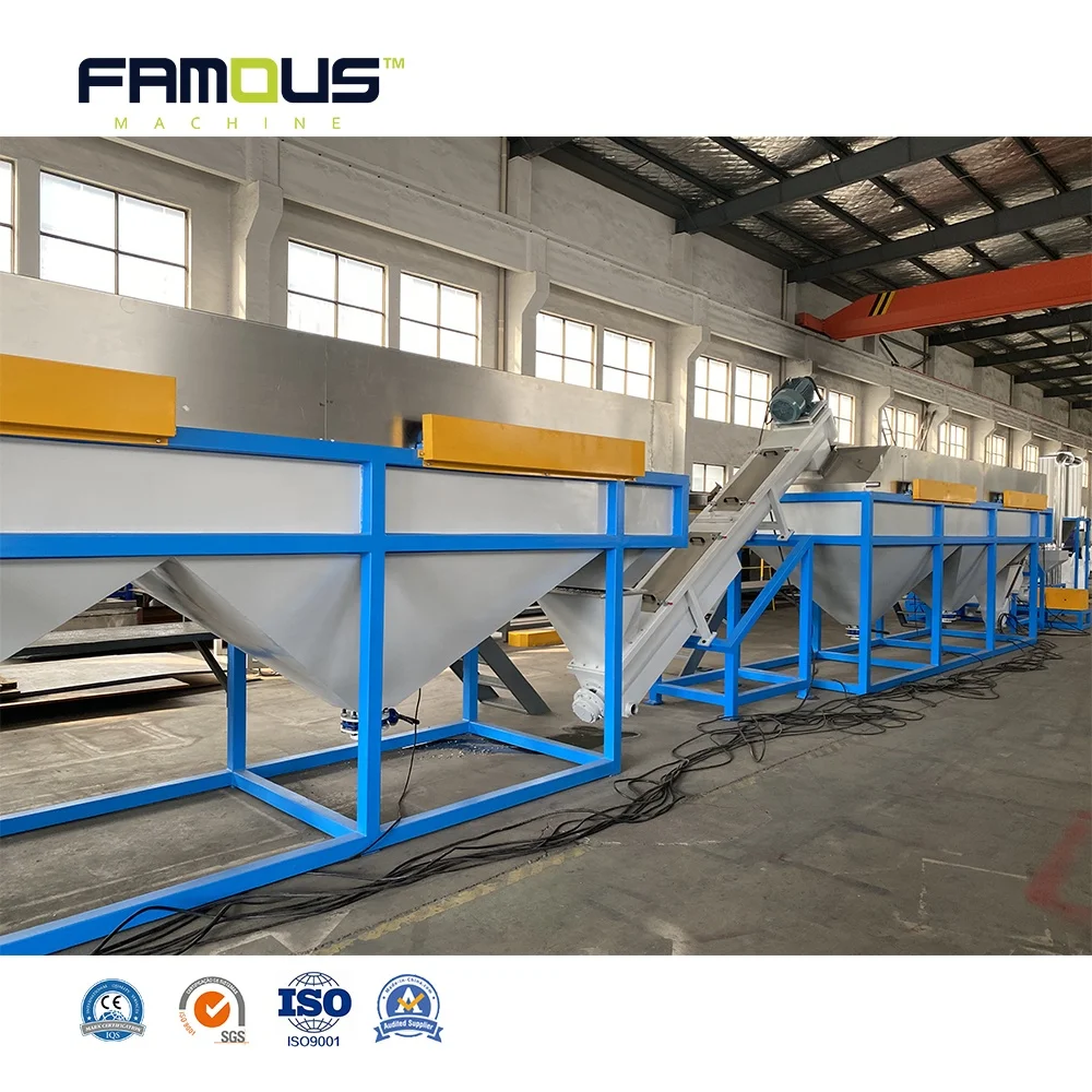 Автоматическая линия промывки ПП ПЭ, Полностью переработанная машина для переработки пластика, линия промывки ПЭТ бутылок