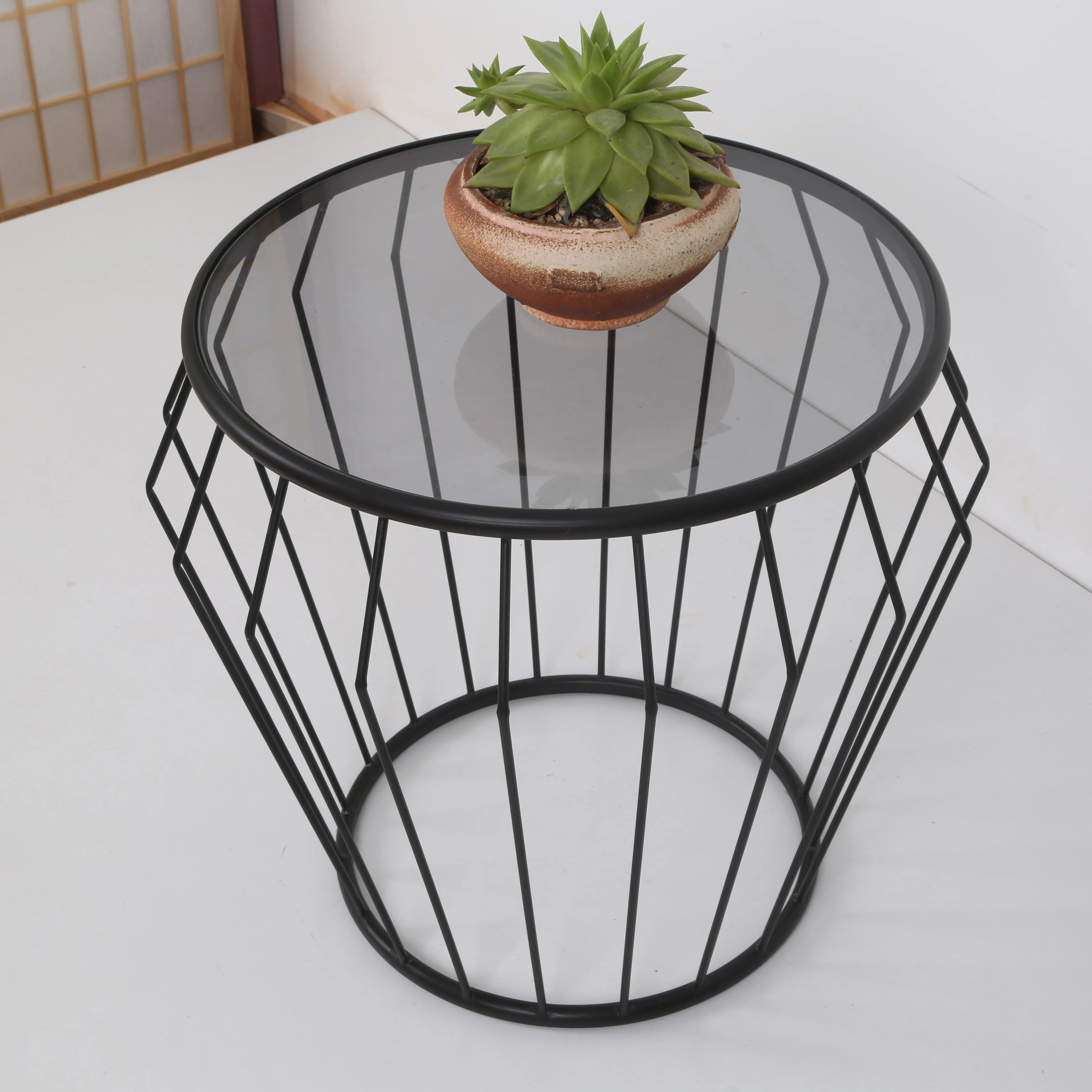 European Mirror Glass Polish All Metal Living Room Message Table Decoration Coffee Table