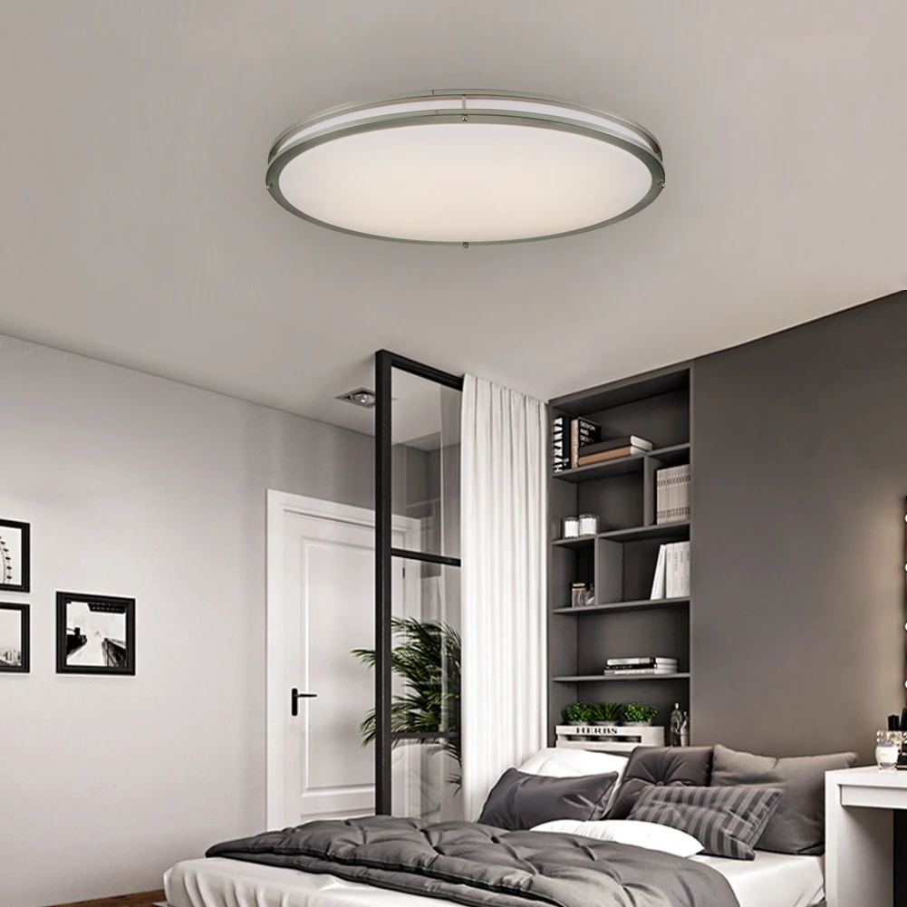 32inch Round White Acrylic Bronze Large Size Ceiling lamp 3000K  2*T8-17W/LED 50W Ceiling light with ETL certificate for office