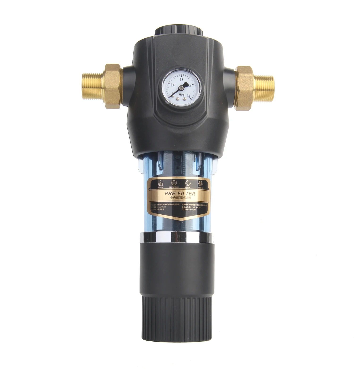 40Micron Whole House Kitchen copper Water Filter with manometer