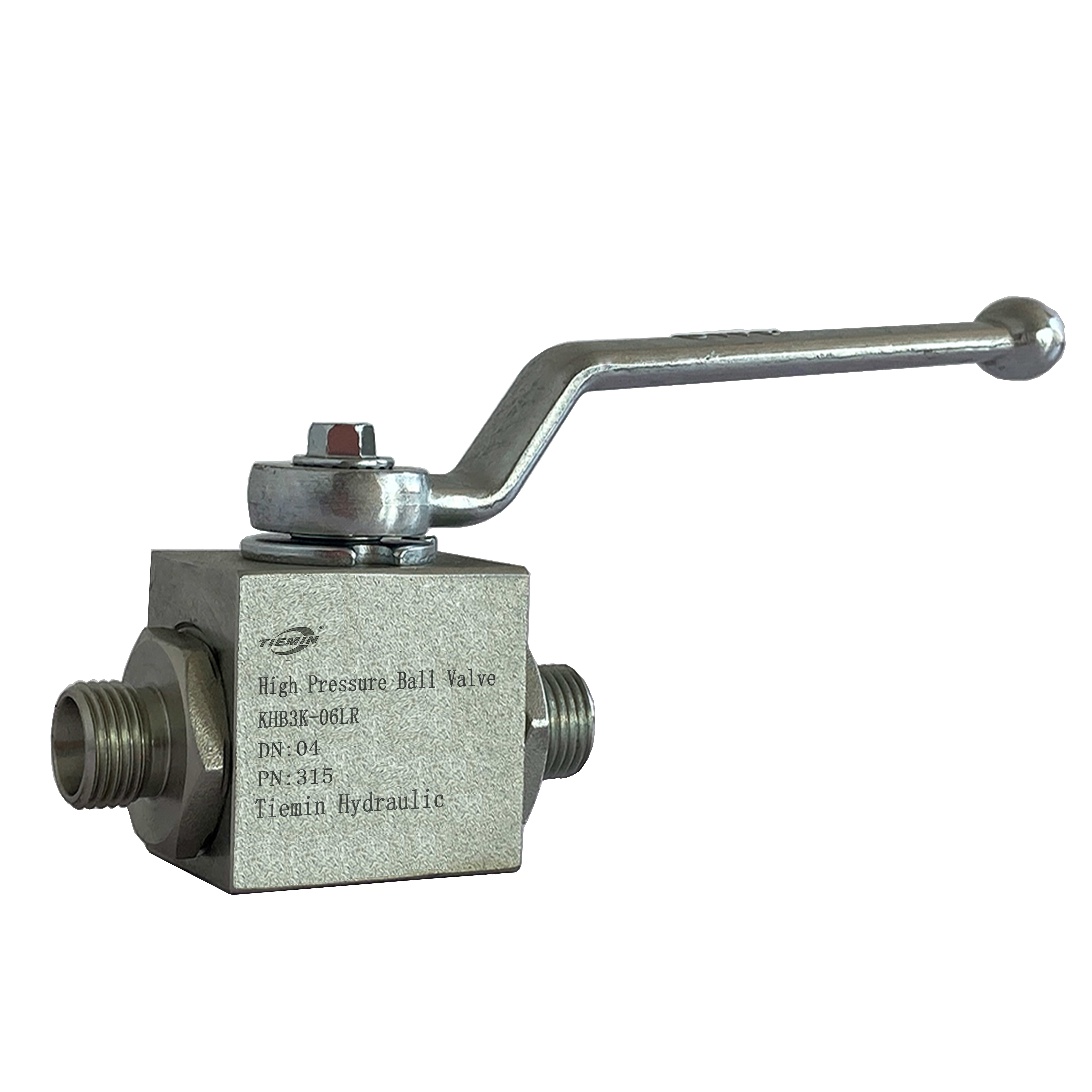 Tiemin Hydraulic Ball Valve KHB3K-06LR DN:04  PN:315 Carbon Steel White Zinc Plated High Pressure