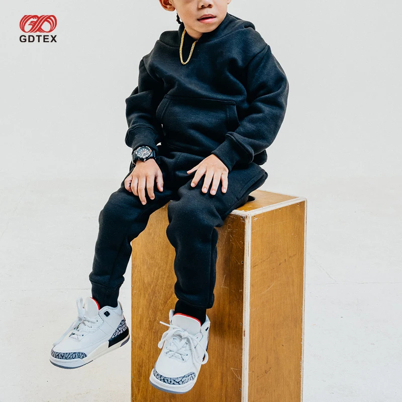 GDTEX Custom Negotiable Price Custom Streetwear Oversize pullover hoodie and matching jogger sweatpants Kid Hoodie jogger Set