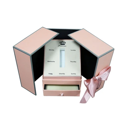 Promotion creative art paper drawer box rose eternal life packaging box double open lipstick collection