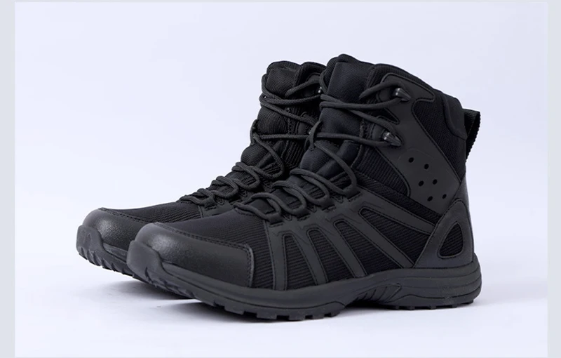 Tronyond Outdoor Sport Lightweight Mesh Breathable Hunt Mountain Climbing Boots Desert Black Tactical Boots Hiking Boots for Men