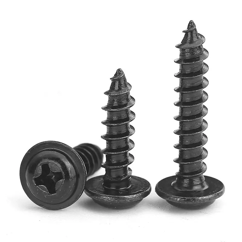 High Strength Hardness m2 m2.5 m3 m4 Steel Black Phillips Wafer Head Self Tapping Screw