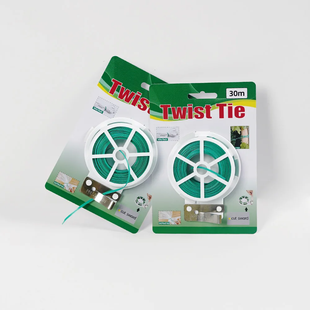 Twist Tie Garden Coated Ties Wire 50m Set Plastic with