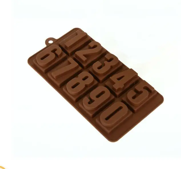 0-9 digital silicone chocolate mold silicone handmade soap candy ice cube mold happy birthday mold