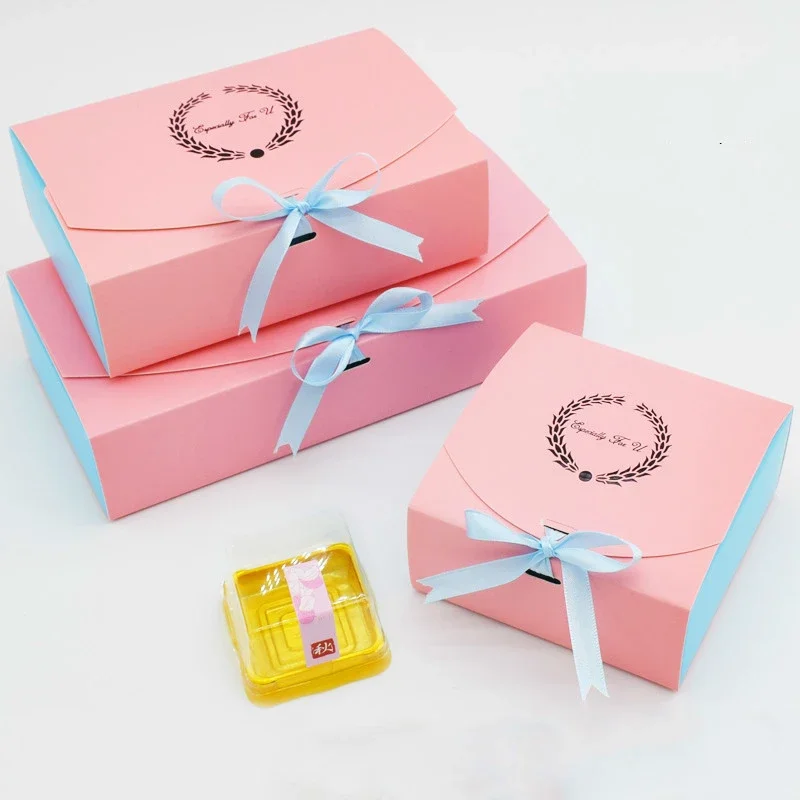 Luxury Ribbon Bow Double Open Cardboard Paper Gift Box Custom Soap Packaging Box for Home Made Soap
