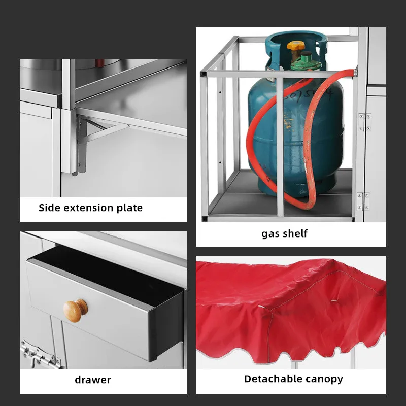 In stock Multifunctional commercial street food cart hand push food cart for pancake maker fryer BBQ snack truck cart mobile