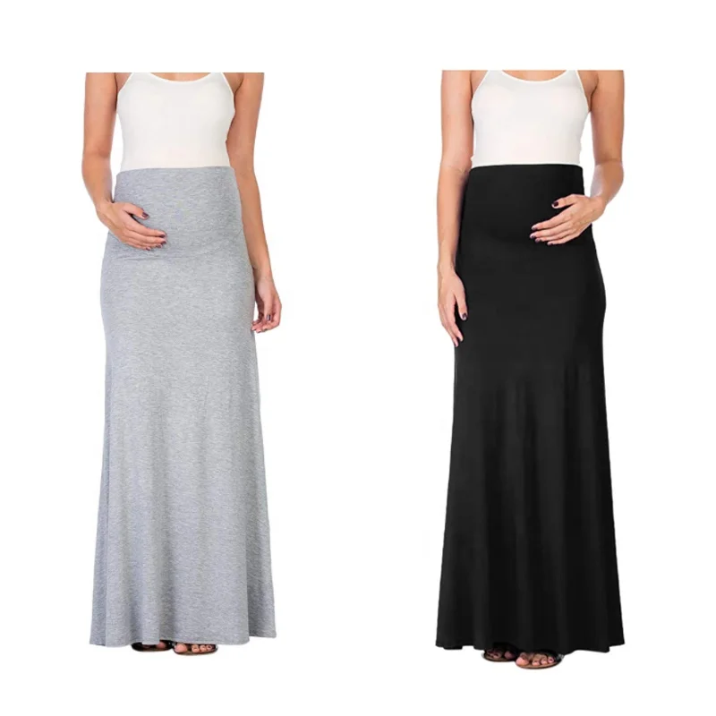  CY446 Big size Maternity Skirt Clothes for Pregnant Women Maxi Dress S to XXXL Soft Rayon Good Stretch