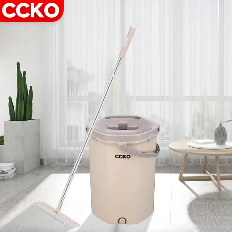 Швабра CCKO CK9618 с складной ручкой, плоская швабра с ведром