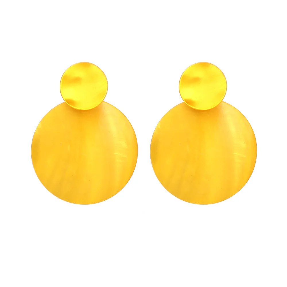 New Design Round Earrings Curved Dangle Matte Paint Heart Earrings For Women Jewelry