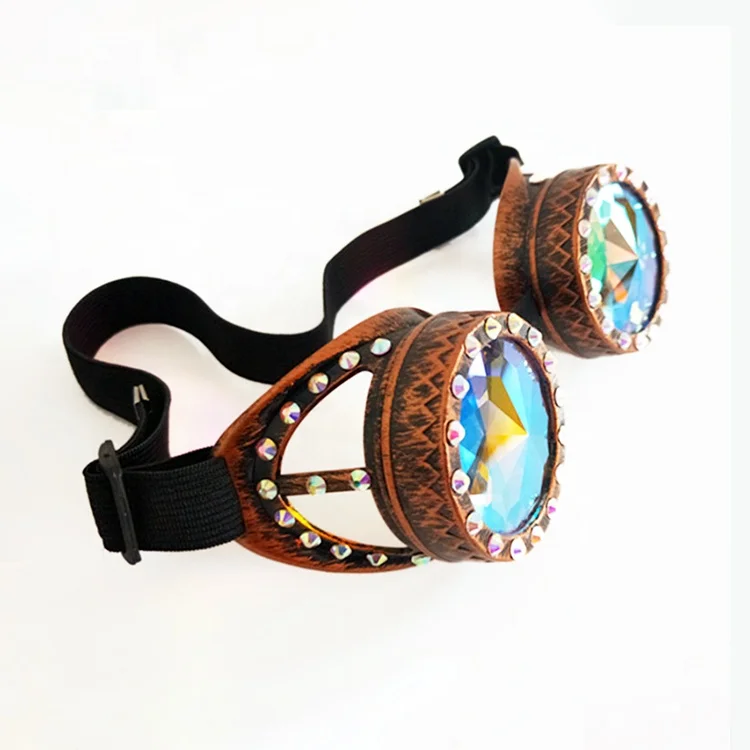 Doisyer Steampunk Rave Kaleidoscope Concert Glass Faceted Mosaic Party Glasses