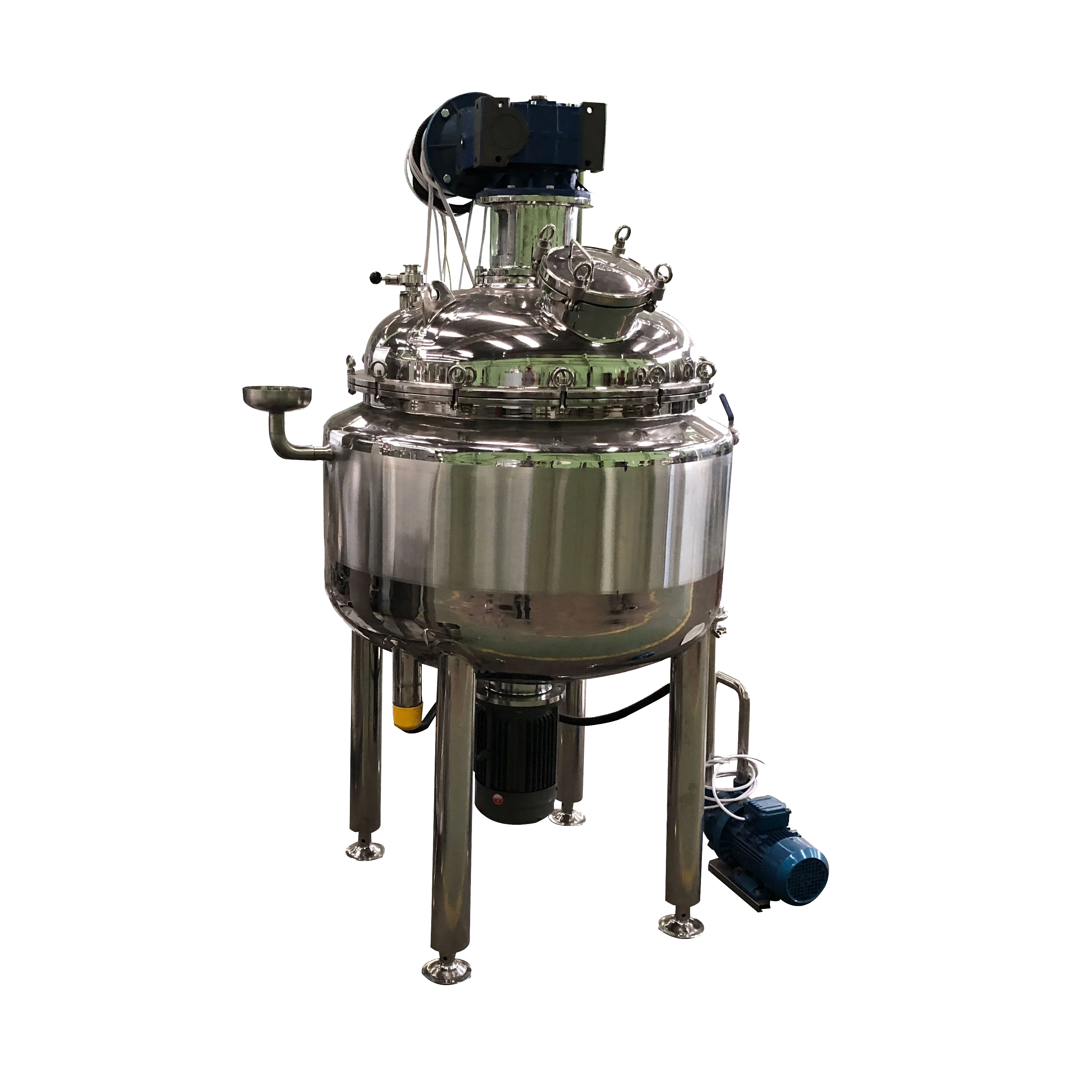 Stainless steel cosmetic cream and Lotions homogeneous emulsion mixing tank with agitator blender