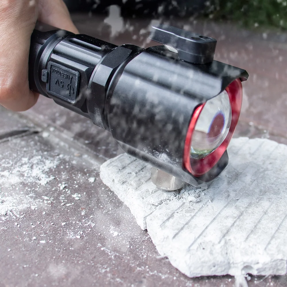 Rechargeable safety hammer LED torch light escape rescue car emergency lamp outdoor flashlight torch