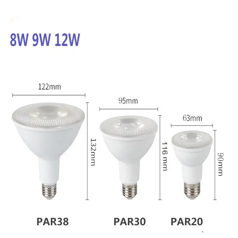 Factory Wholesale Par led light par20 par30 par38 COB Led  Dimmable Waterproof Led Lamps