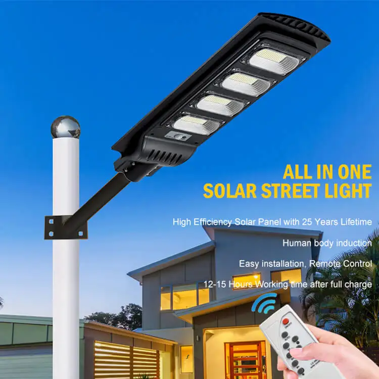 
Outdoor Lighting 100W 200W 300W Integrated All In One Solar Street Lamps Lamparas Solares Garden Road Solar Led Street Light 