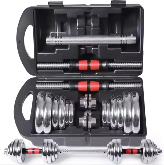 2 in 1 home use 30 kg Cast Iron Adjustable Dumbbell barbell Set for sales