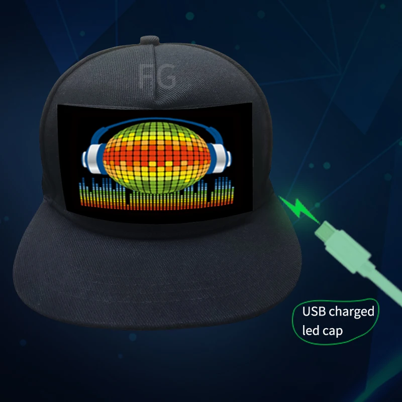 new design led caps party favor general size washable animation led hats