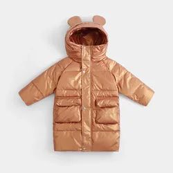Winter Kids Coats Children Boys Jackets Fashion Thick Long Coats Girls Hooded Coat Snowsuit 3-10Y Teen Children Overcoat Parkas