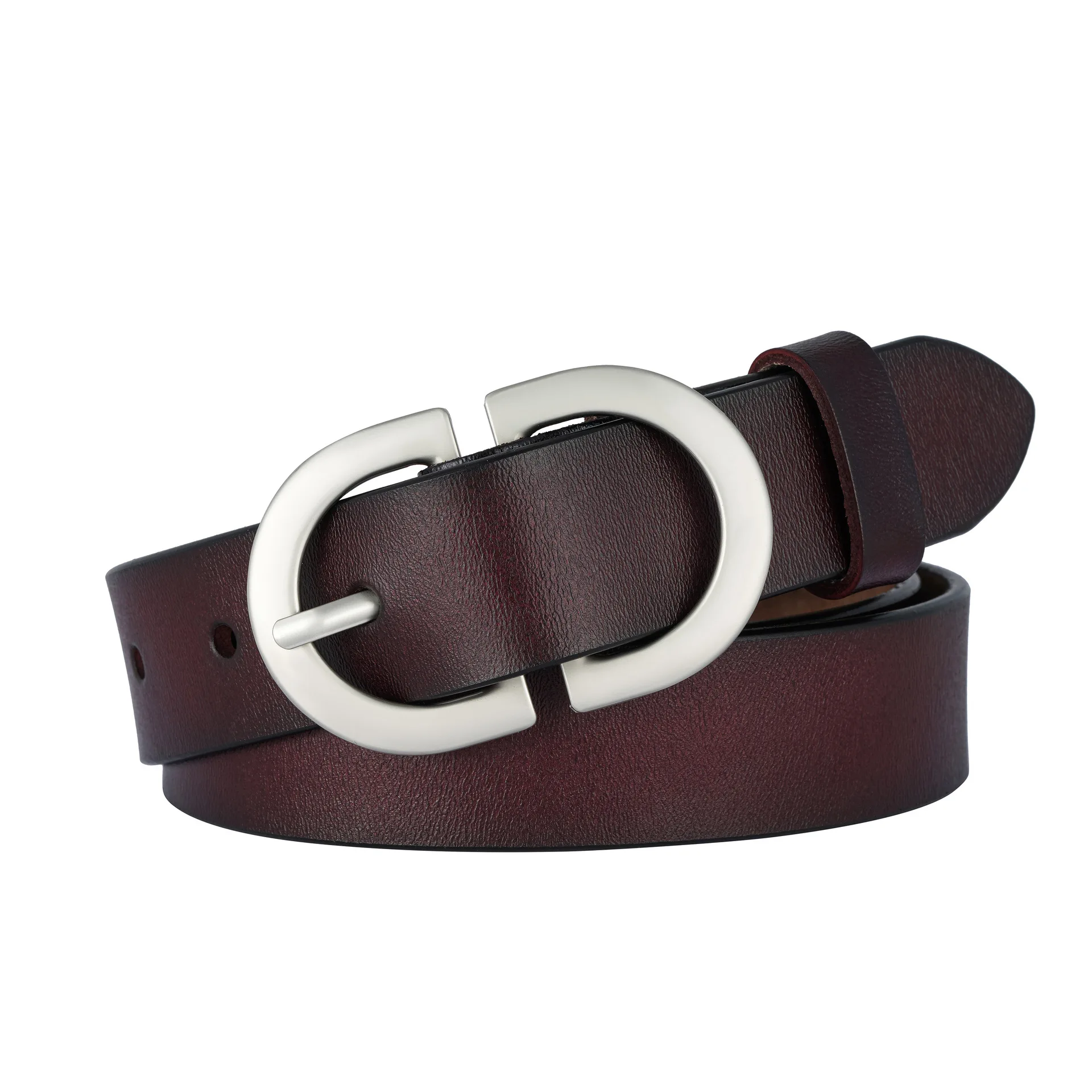 Korean Version INS Genuine Cowhide Leather Second Layer Belt for Women Custom Length Fashionable Pin Buckle for Casual Jeans