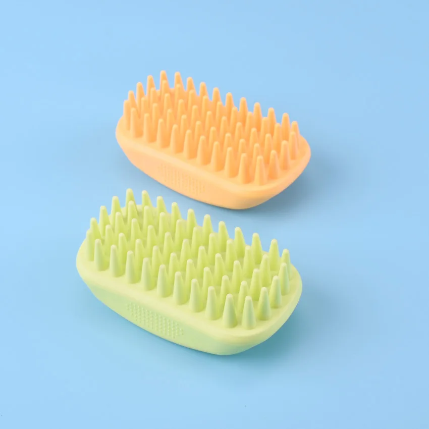silicon pet shower grooming bath hair remover brush for Shampooing and Massaging animals with Short or Long Hair