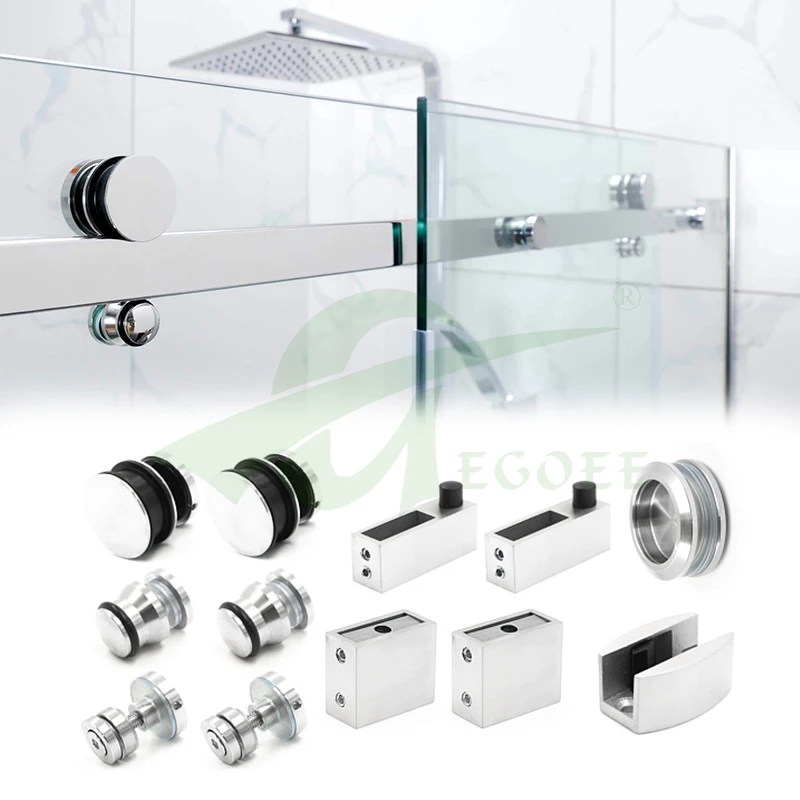 Egoee High Quality Stainless Steel Bathroom Accessories Factory Direct Sales Glass Barn Door Sliding Door Hardware Kit