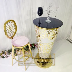 colorful led light outdoor cocktail high bar table for events