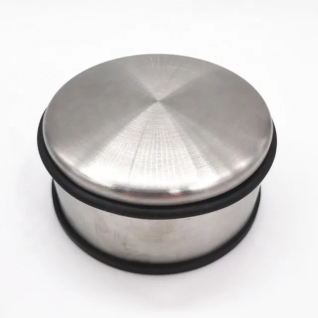 Hot sale dia.110xH58mm heavy duty stainless steel door stoppers 4pcs per set with rubber ring cylinder tube packing